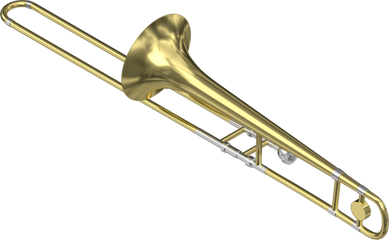 3D rendering illustration of a trombone